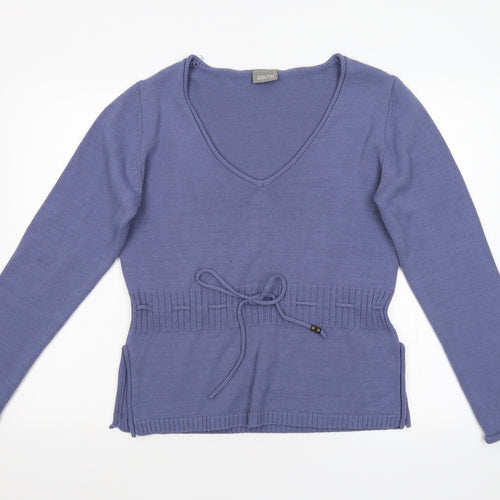 South Womens Blue  Knit Pullover Jumper Size 16