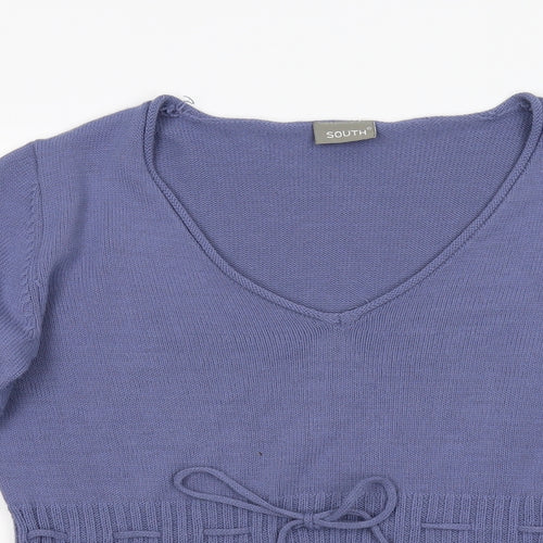 South Womens Blue  Knit Pullover Jumper Size 16