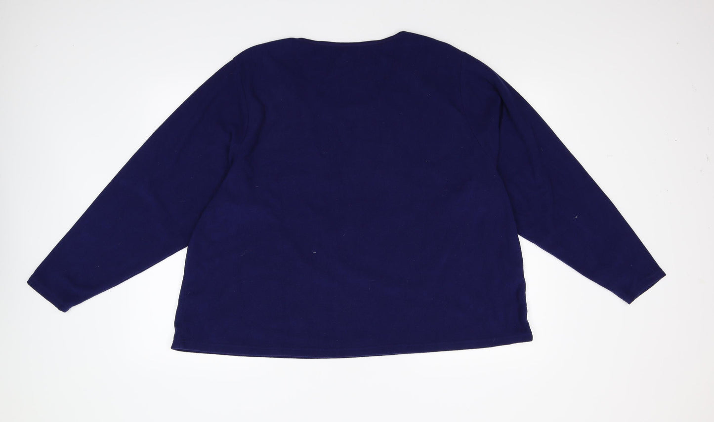 Preworn Womens Blue  Fleece  Pyjama Top Size 2XL  - Reindeers