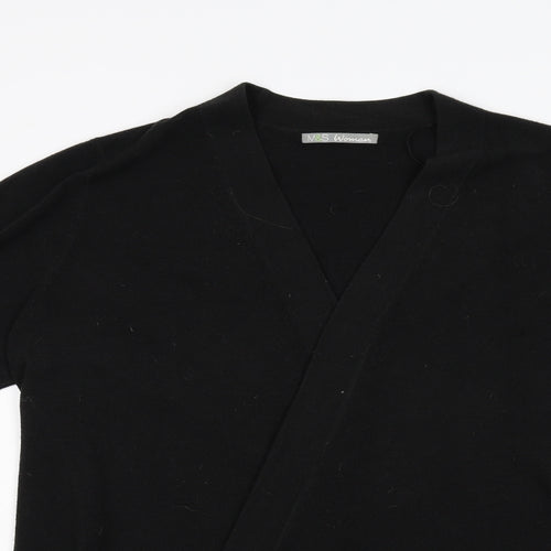 M&S Womens Black  Knit Cardigan Jumper Size 24