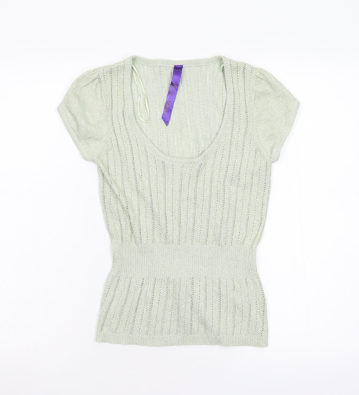 River Island Womens Green  Knit Pullover Jumper Size 12  - Stretch Glitter