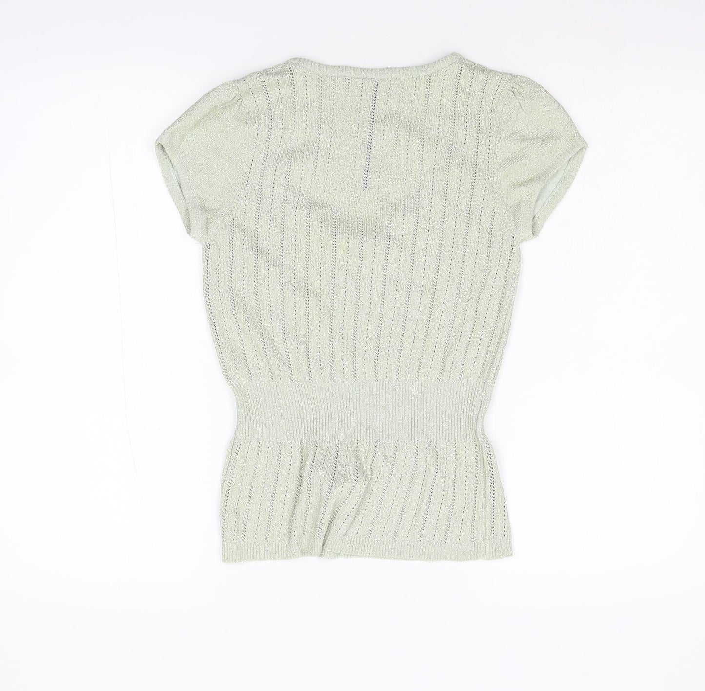 River Island Womens Green  Knit Pullover Jumper Size 12  - Stretch Glitter
