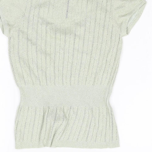 River Island Womens Green  Knit Pullover Jumper Size 12  - Stretch Glitter