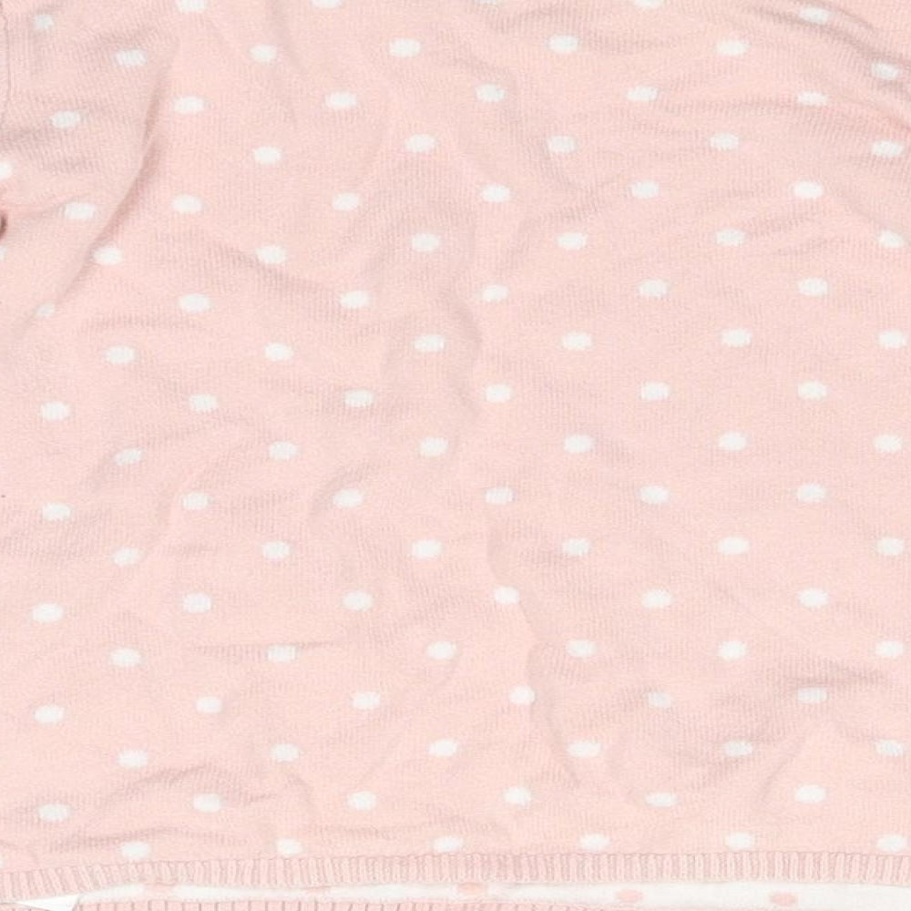 H&M Girls Pink Polka Dot Knit Pullover Jumper Size 2-3 Years