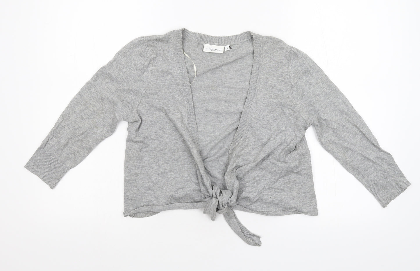 New Look Womens Grey  Knit Cardigan Jumper Size 12