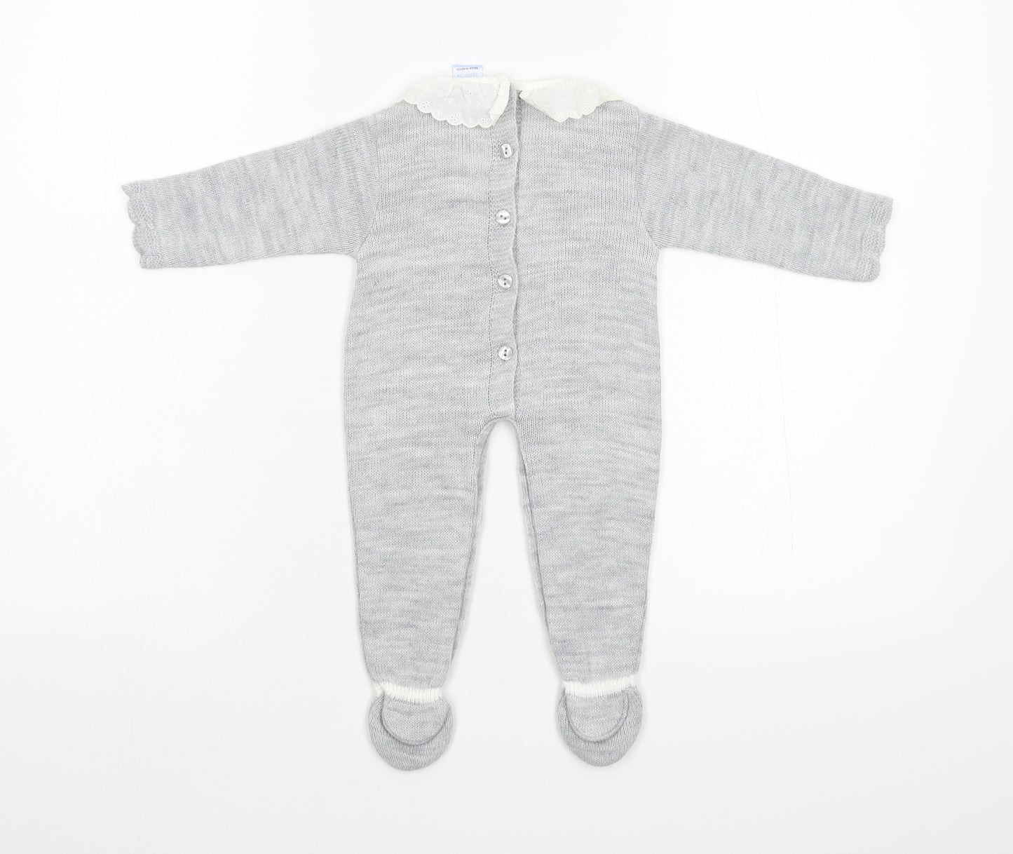 Sardon Baby Grey  Knit Babygrow One-Piece Size 12 Months