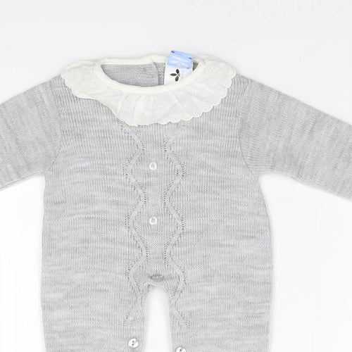 Sardon Baby Grey  Knit Babygrow One-Piece Size 12 Months