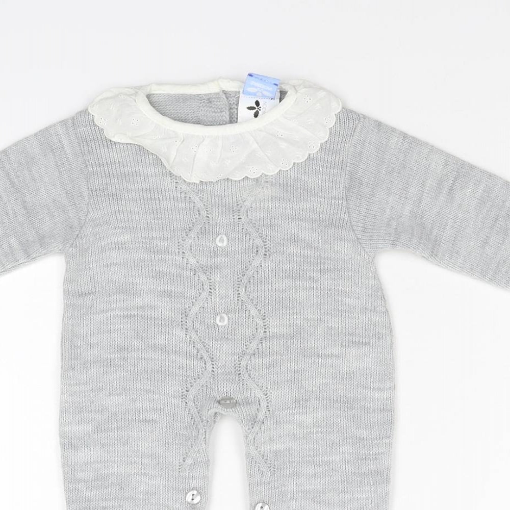 Sardon Baby Grey  Knit Babygrow One-Piece Size 12 Months