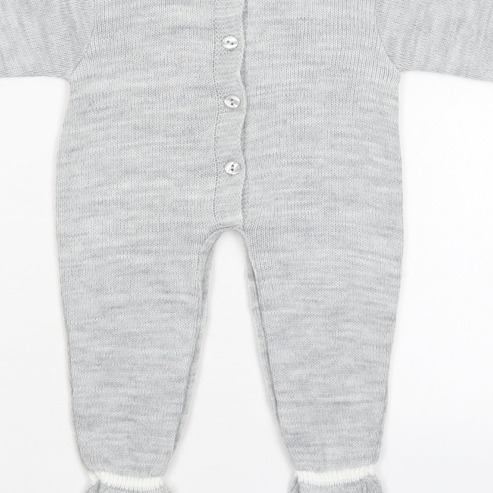 Sardon Baby Grey  Knit Babygrow One-Piece Size 12 Months