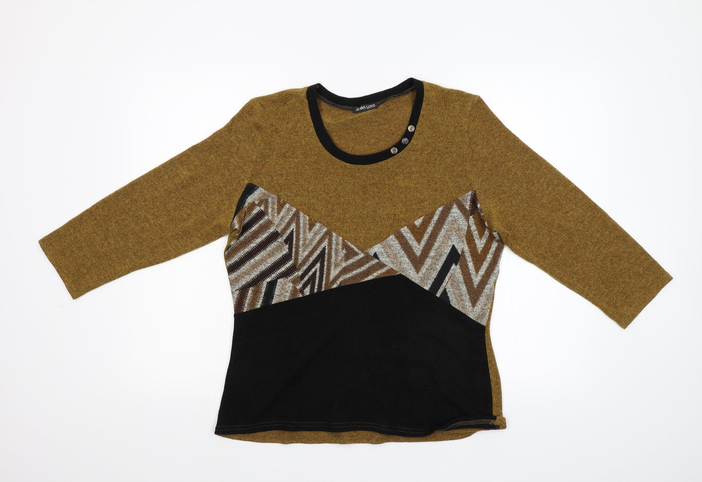 Jenny Lloyd Womens Brown  Knit Pullover Jumper Size 16