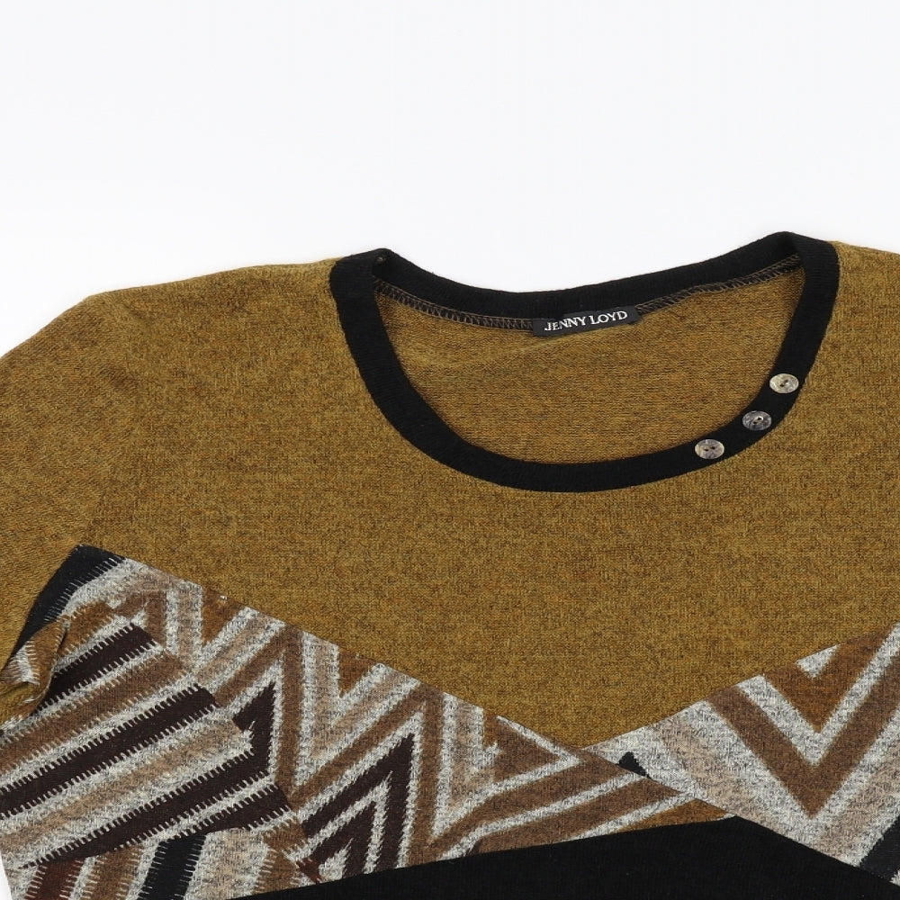 Jenny Lloyd Womens Brown  Knit Pullover Jumper Size 16