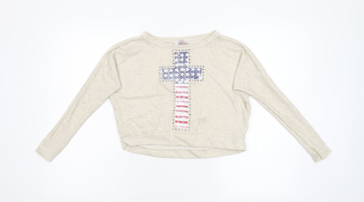 Sophie Girls Beige   Pullover Sweatshirt Size 8-9 Years