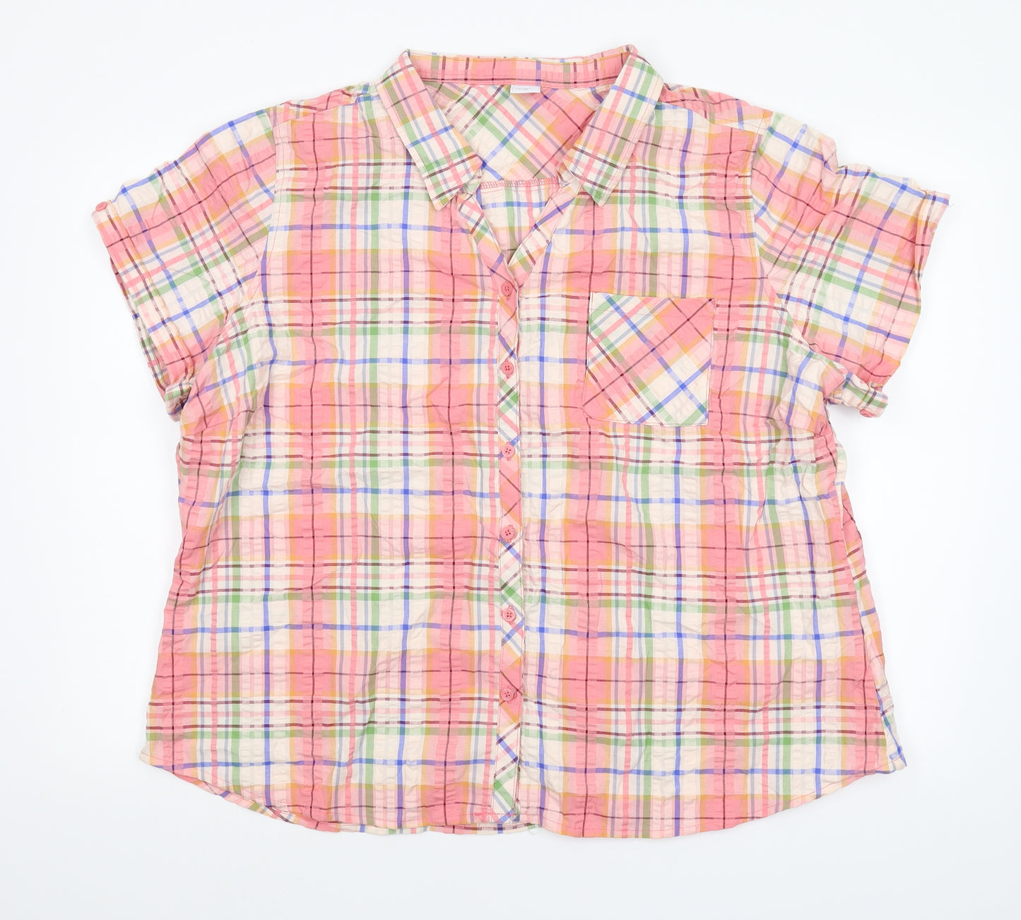 Cotton Traders Womens Multicoloured Check  Basic Blouse Size 24