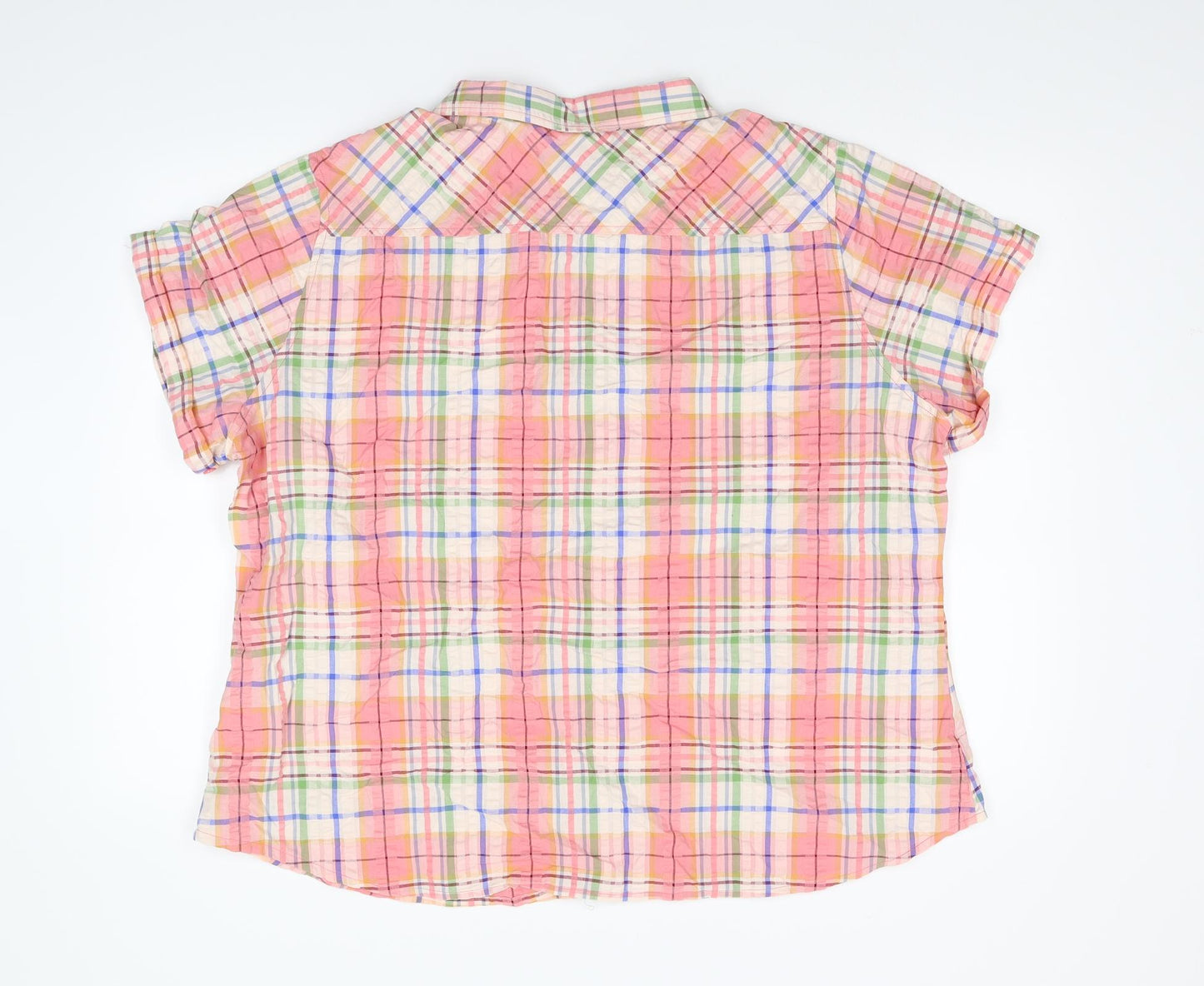 Cotton Traders Womens Multicoloured Check  Basic Blouse Size 24