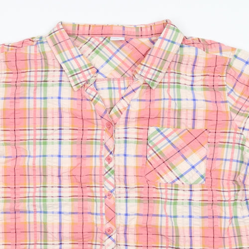 Cotton Traders Womens Multicoloured Check  Basic Blouse Size 24