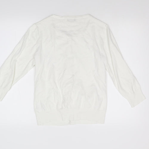 F&F Womens Ivory  Knit Cardigan Jumper Size 14