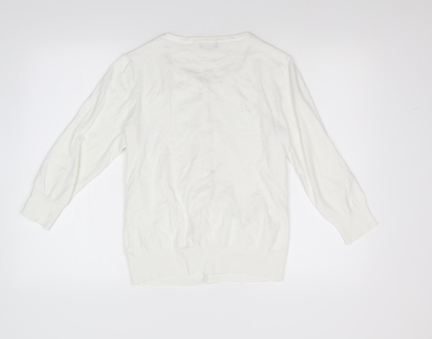 F&F Womens Ivory  Knit Cardigan Jumper Size 14