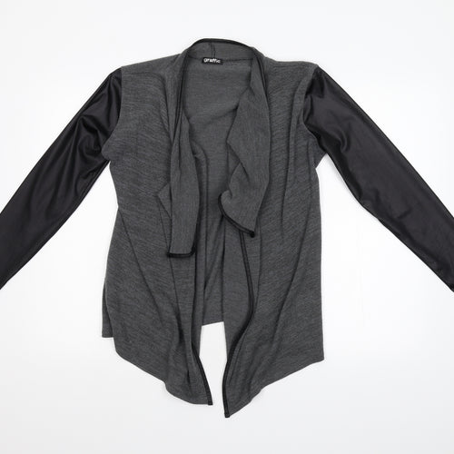 Graffic Womens Grey  Knit Cardigan Jumper Size M