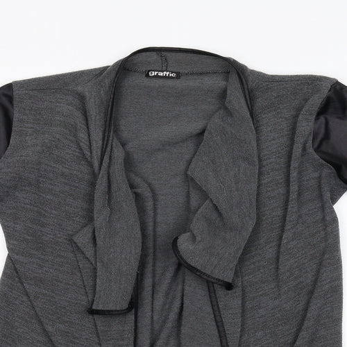 Graffic Womens Grey  Knit Cardigan Jumper Size M