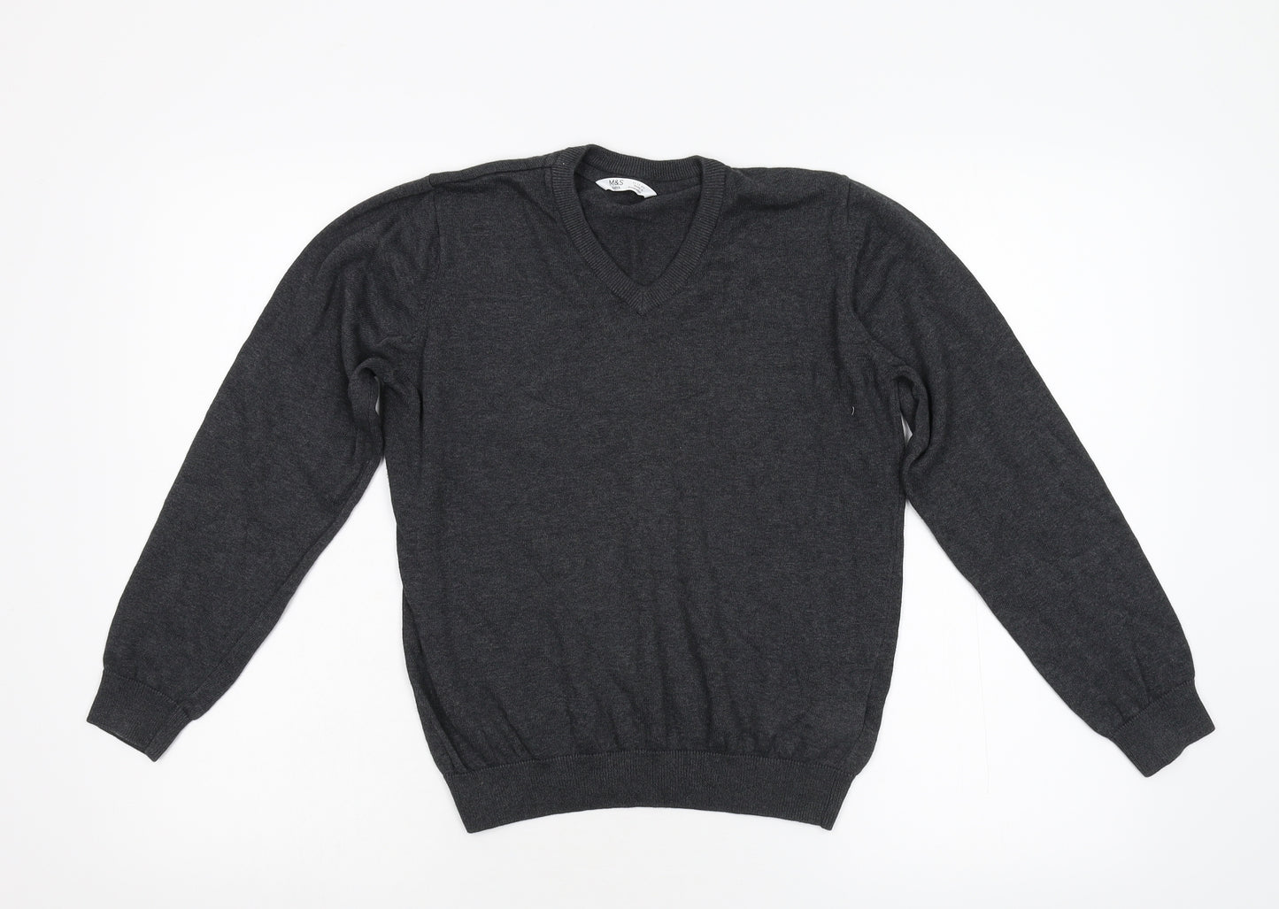M&S Boys Grey  Knit Pullover Jumper Size 11-12 Years