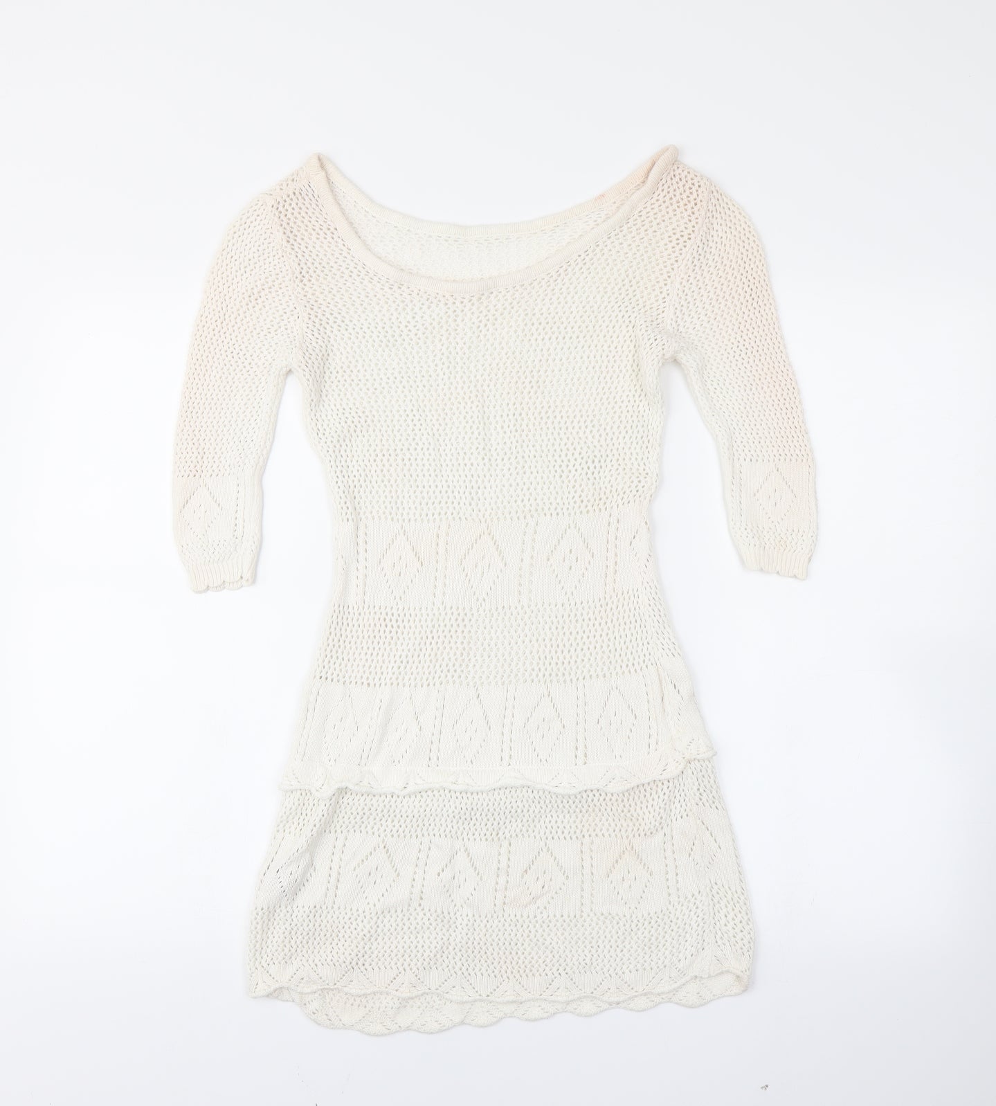 Miusol Womens White   Tunic Jumper Size M
