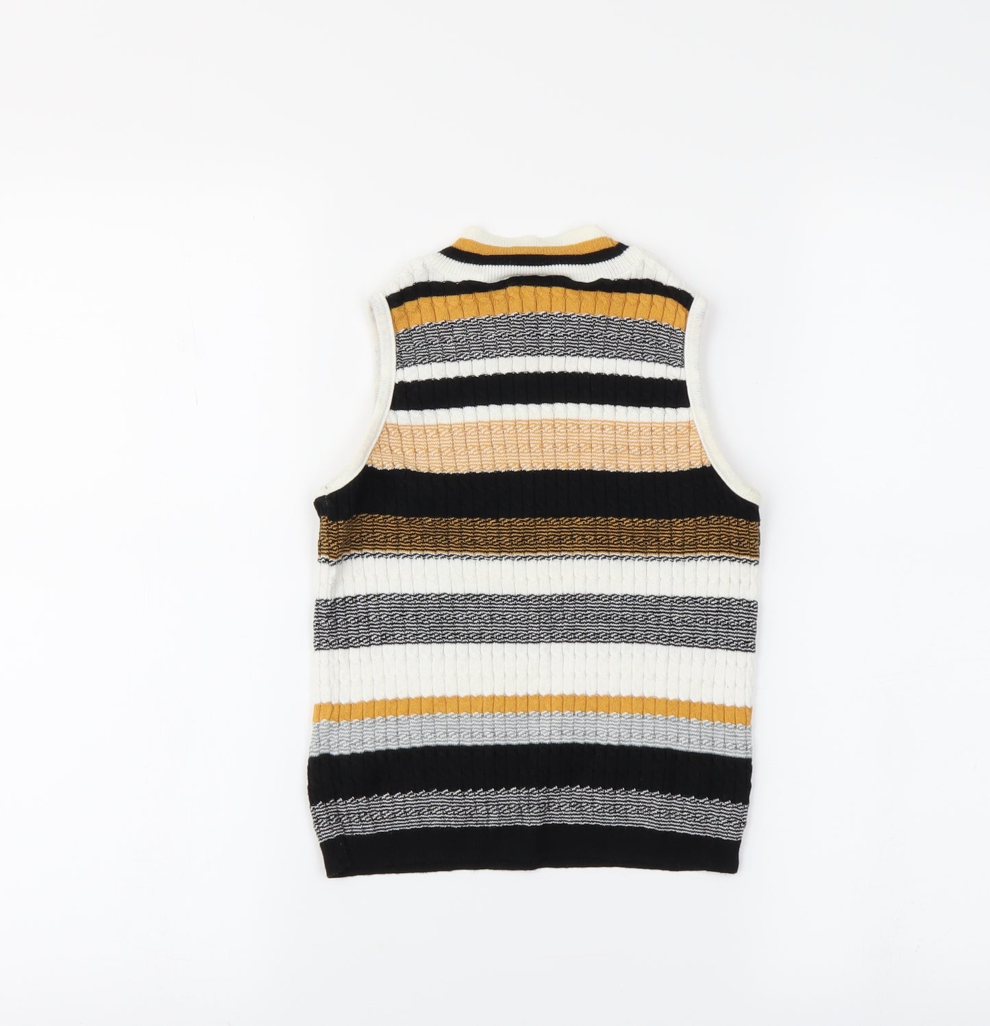 Atmosphere Womens Yellow Striped  Cropped T-Shirt Size 6