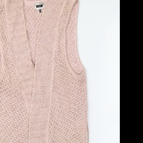 VILA Womens Pink   Wrap Jumper Size M