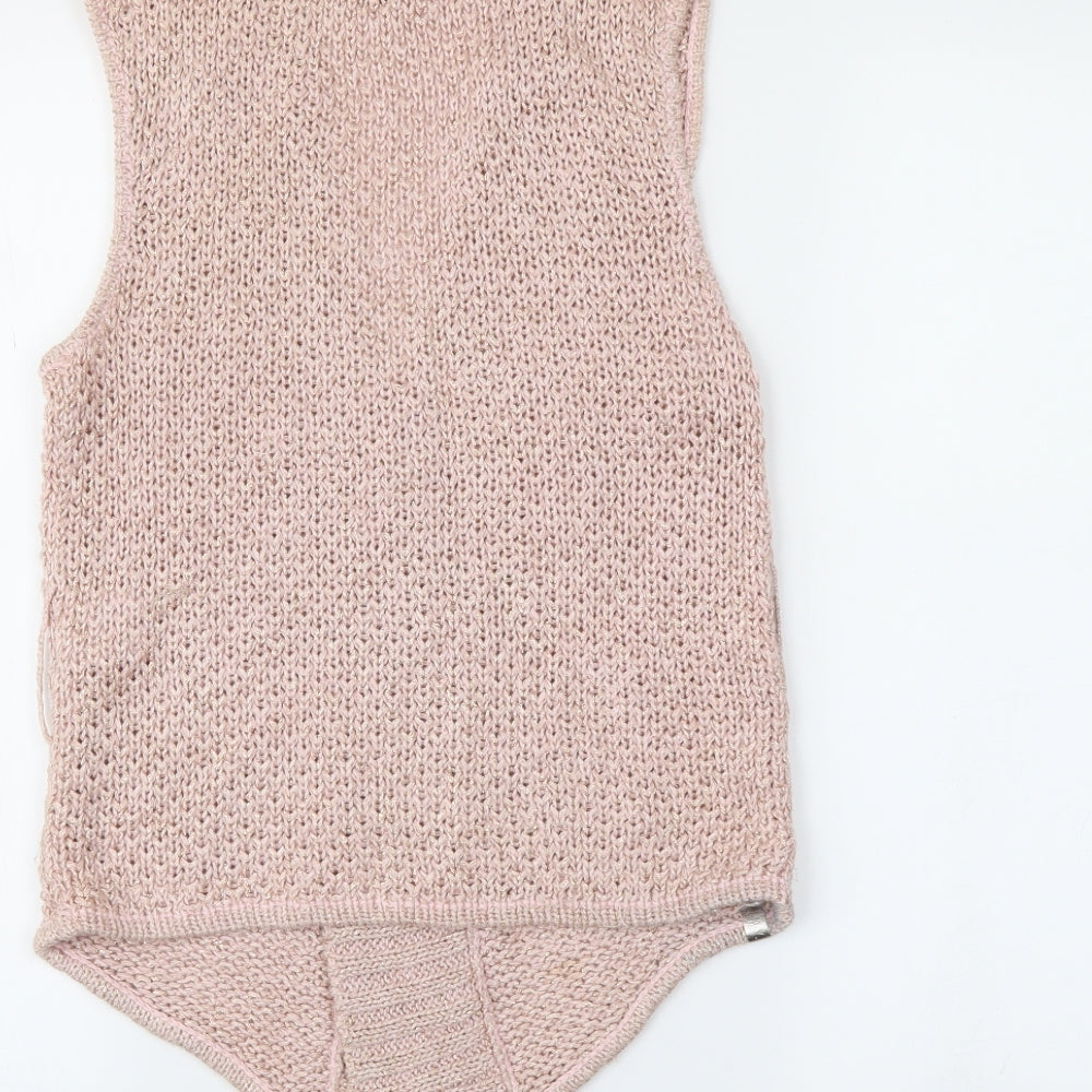 VILA Womens Pink   Wrap Jumper Size M