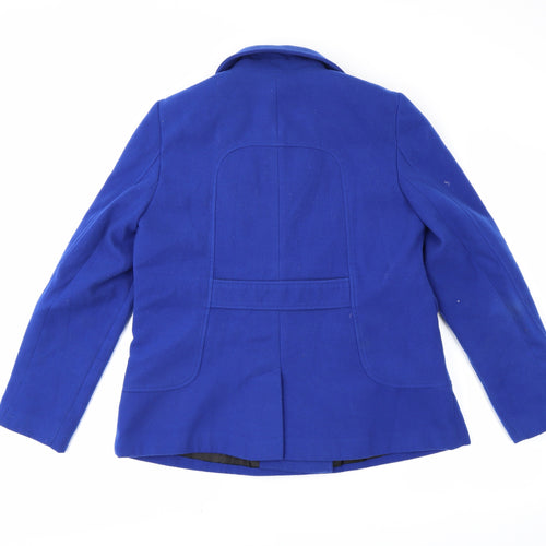 M&Co Womens Blue   Overcoat Coat Size 14