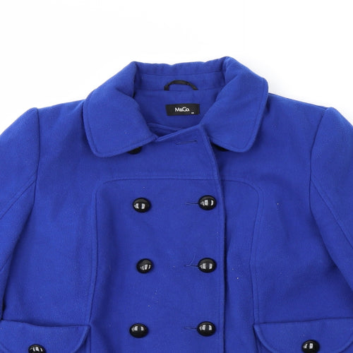 M&Co Womens Blue   Overcoat Coat Size 14