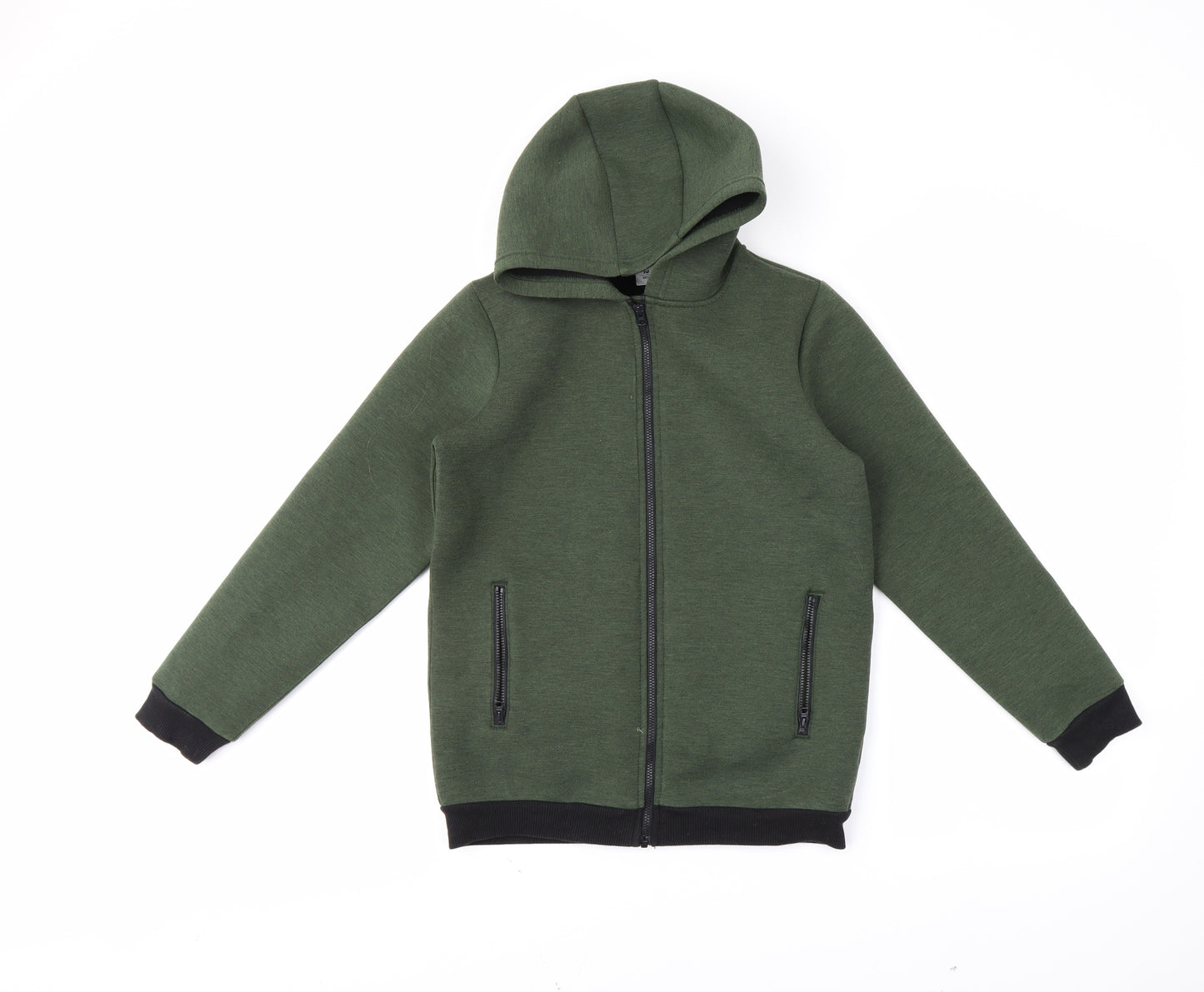 TU Boys Green   Full Zip Hoodie Size 10-11 Years