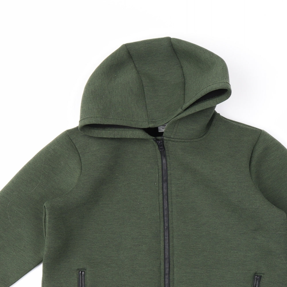 TU Boys Green   Full Zip Hoodie Size 10-11 Years
