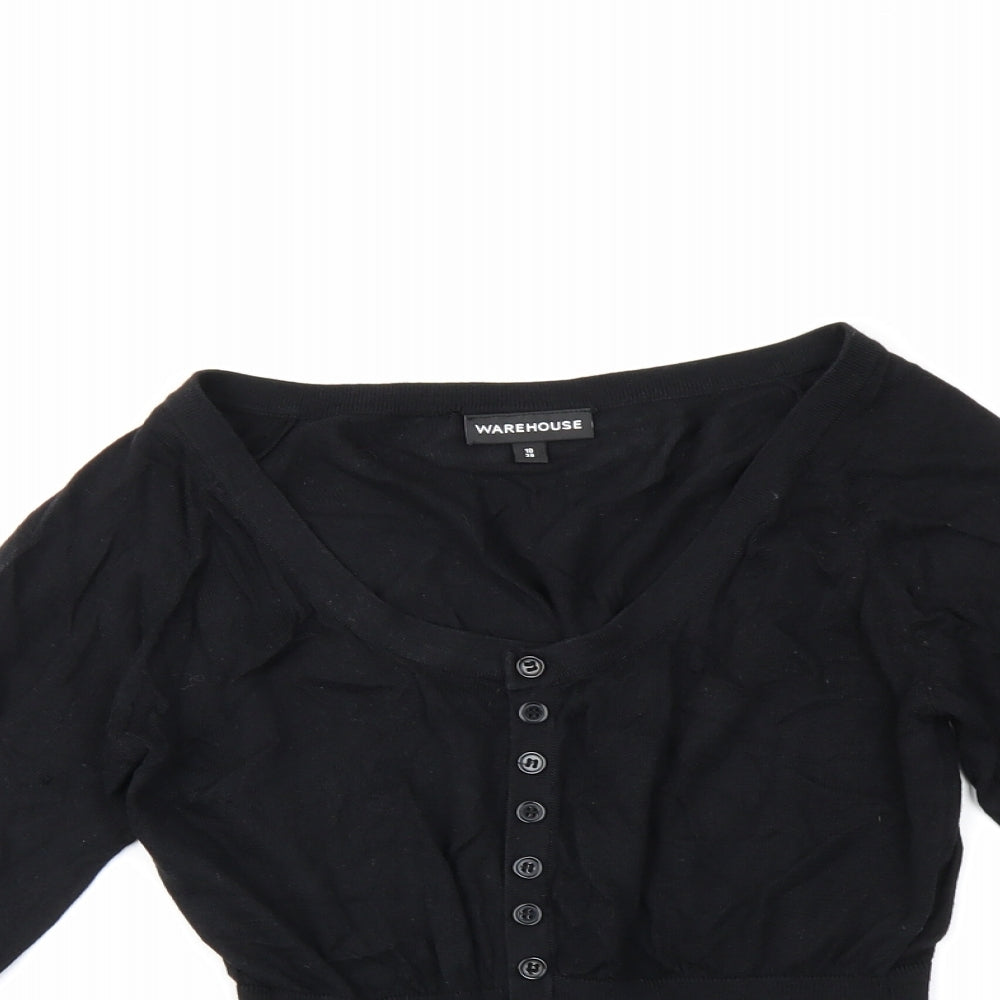 Warehouse Womens Black   Cardigan Jumper Size 10
