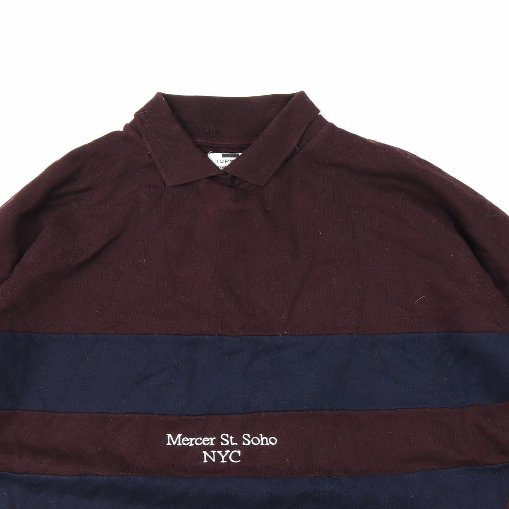 Topman Mens Red Striped   Polo Size XS