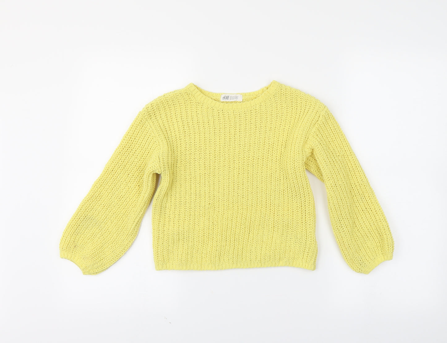 H&M Girls Yellow   Pullover Jumper Size 7-8 Years