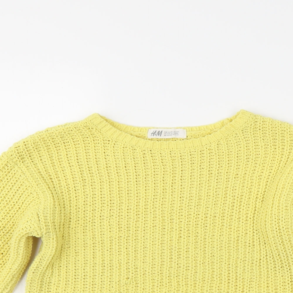 H&M Girls Yellow   Pullover Jumper Size 7-8 Years
