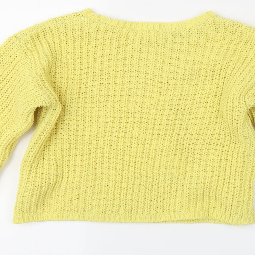 H&M Girls Yellow   Pullover Jumper Size 7-8 Years