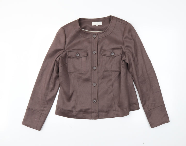 CC Womens Brown Jacket Coat Size 12