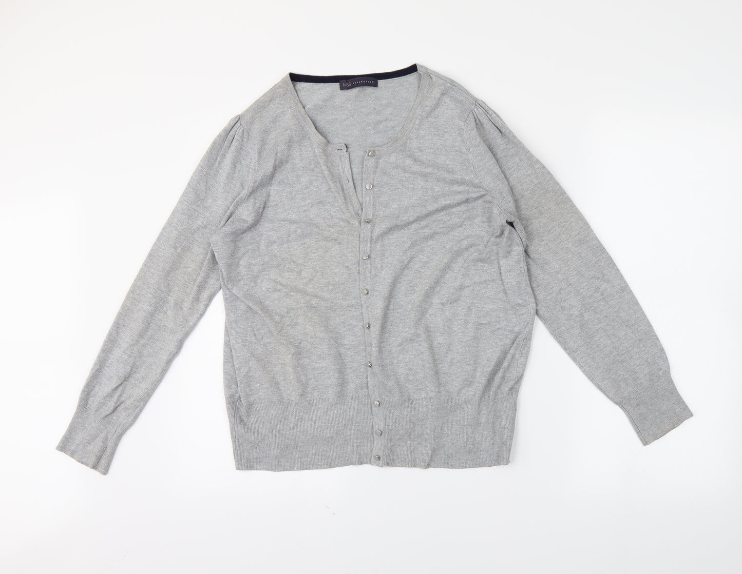M&S Womens Grey   Cardigan Jumper Size 16