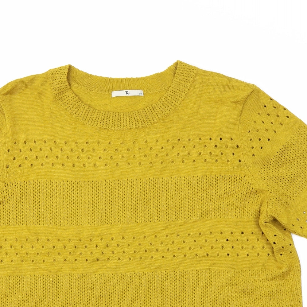 TU Womens Yellow   Tunic T-Shirt Size 20