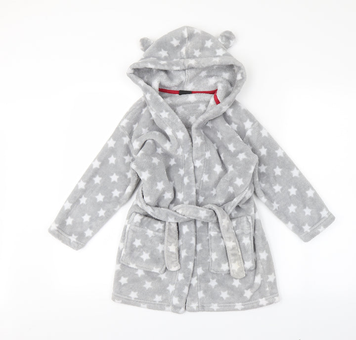NEXT Girls Grey Solid Capri Robe Size 5-6 Years