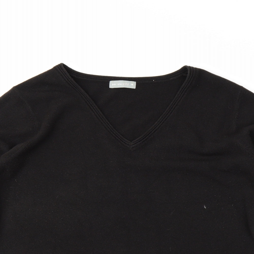 m&s Womens Black   Pullover Jumper Size 18