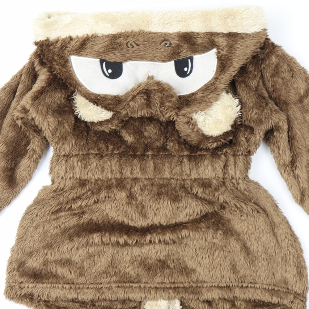 Preworn Girls Brown Solid  Capri Robe Size 2-3 Years  - BEAR