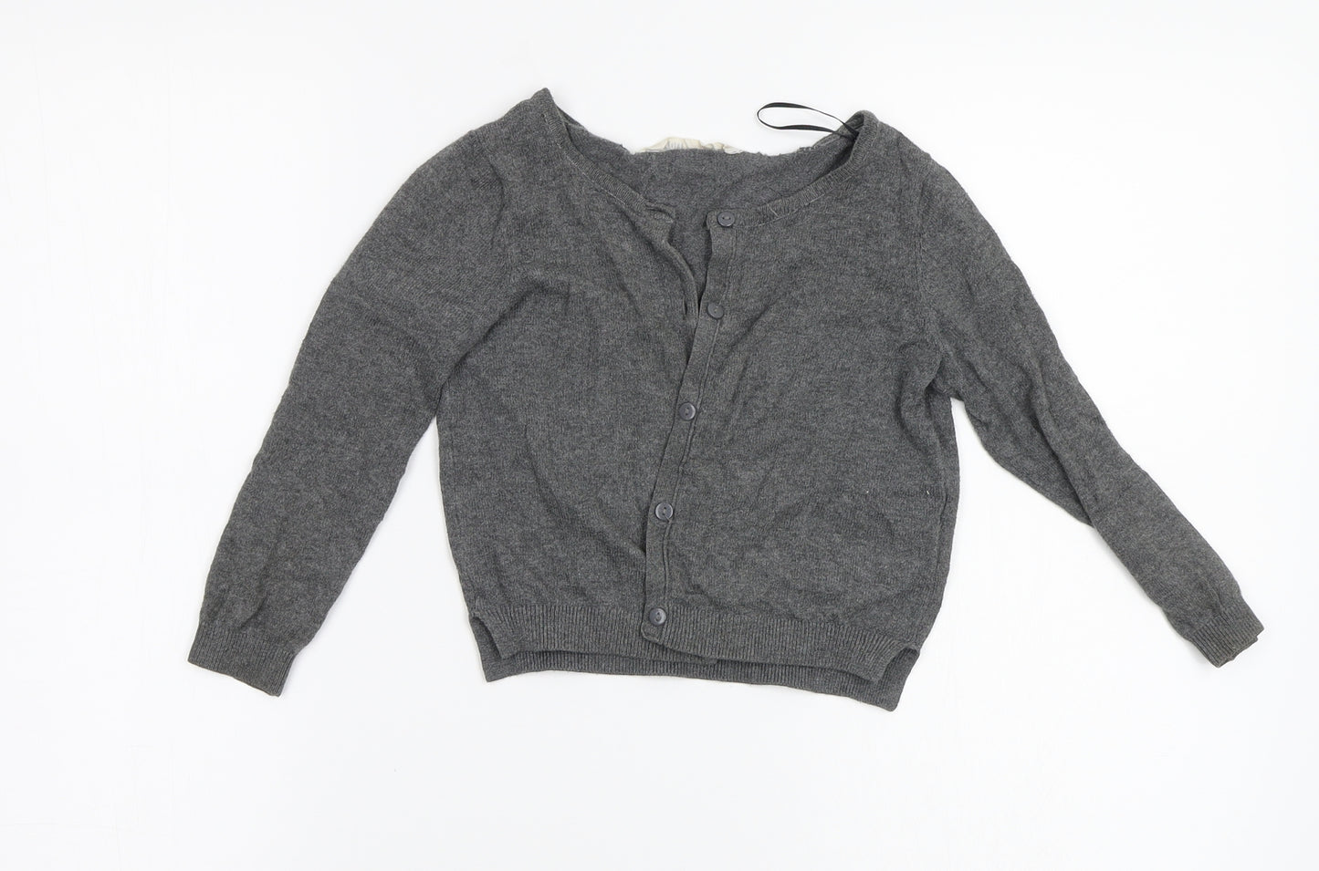 H&M Girls Grey   Cardigan Jumper Size 3-4 Years