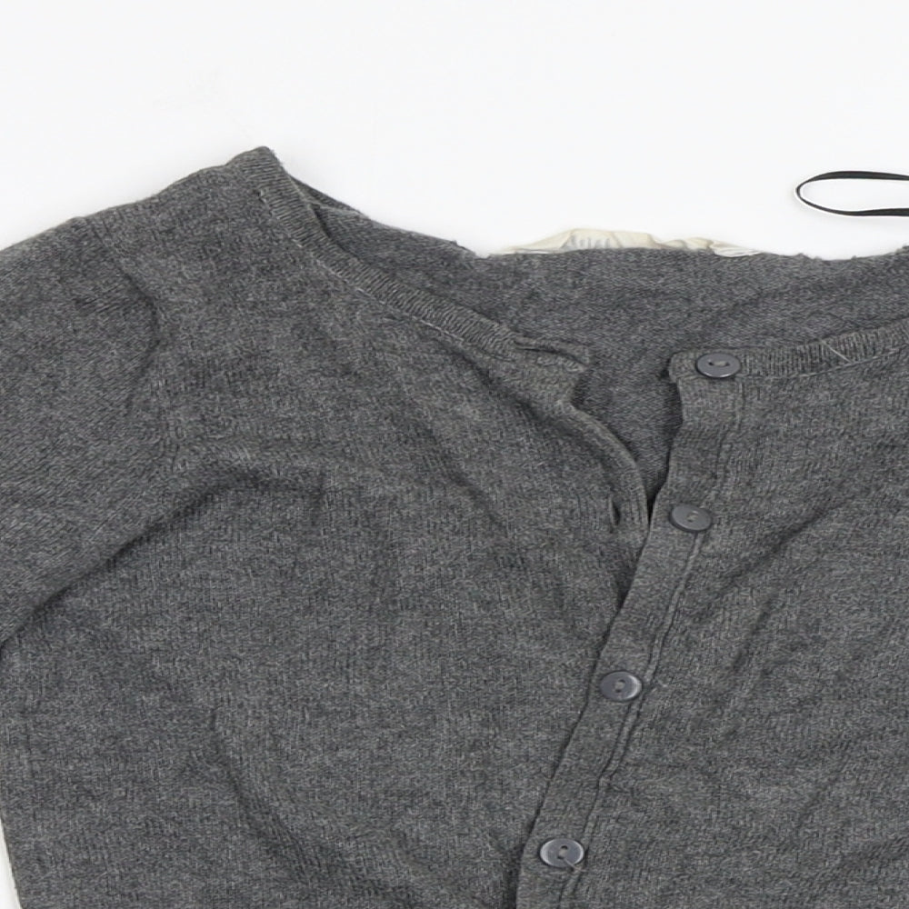 H&M Girls Grey   Cardigan Jumper Size 3-4 Years