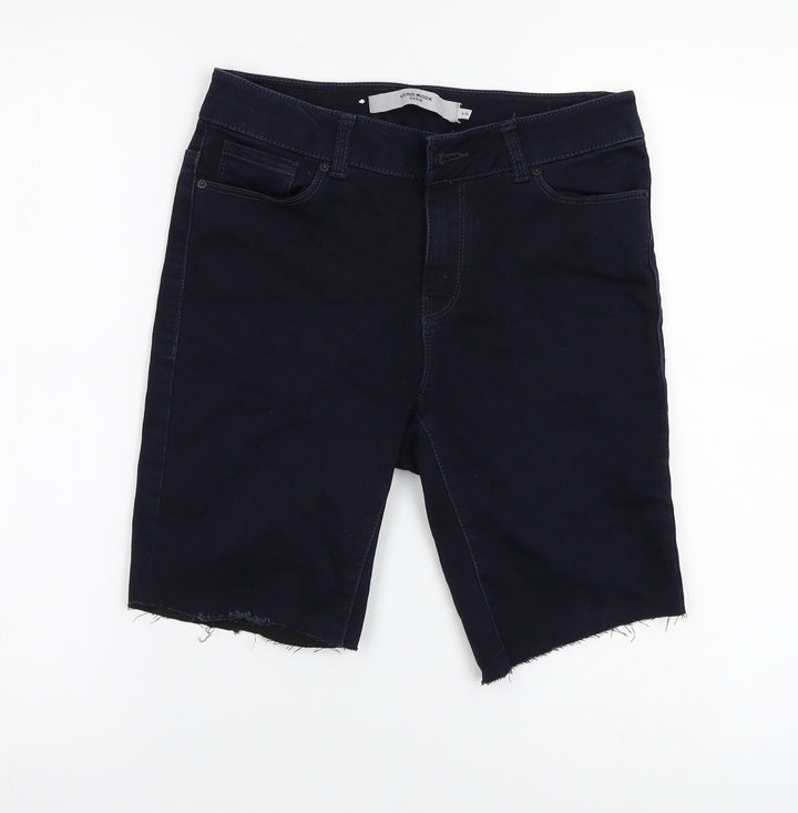 VERO MODA Womens Blue Cut-Off Shorts Size S