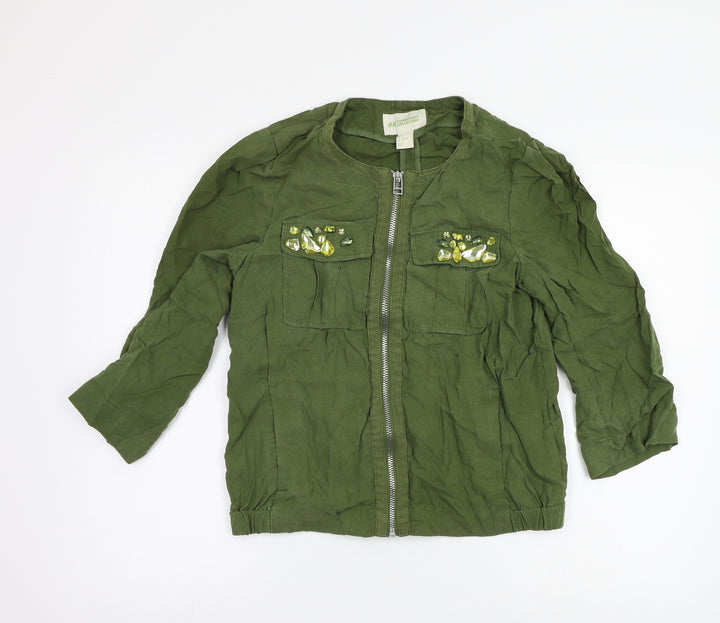 H&M Womens Green   Jacket  Size 6  - studded detail