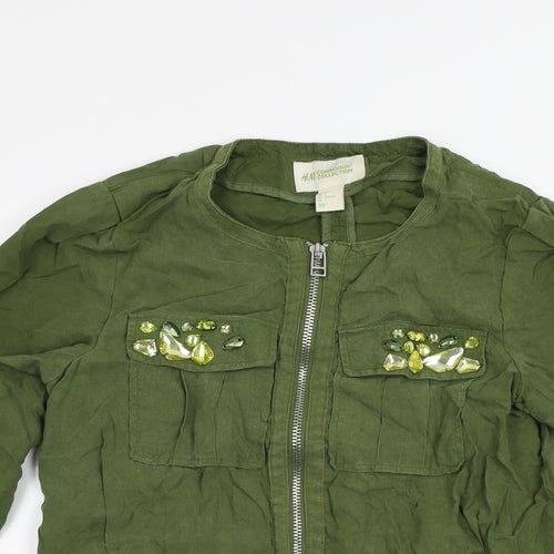 H&M Womens Green   Jacket  Size 6  - studded detail