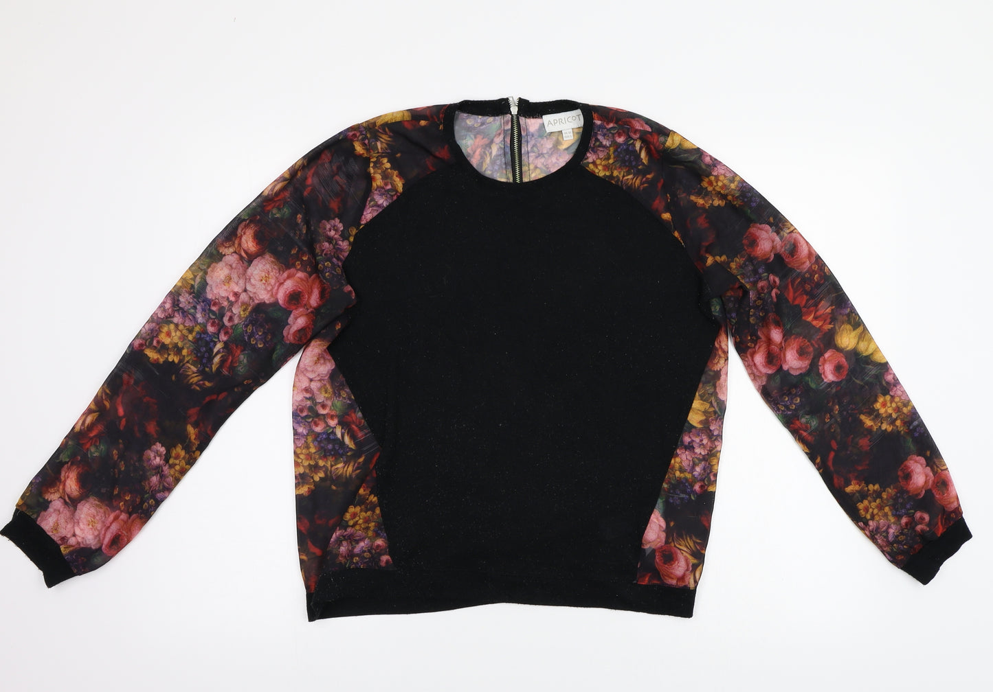 Apricot Womens Multicoloured Floral  Pullover Jumper Size 10  - Sheer