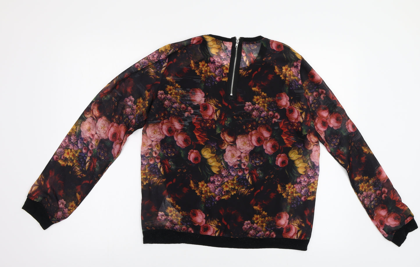 Apricot Womens Multicoloured Floral  Pullover Jumper Size 10  - Sheer